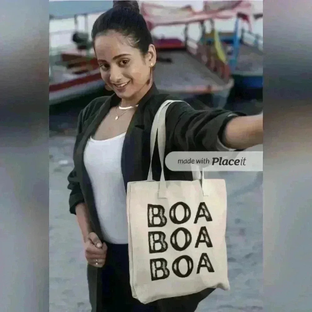 Limited amount summer bad Boa boa boa portuguese sayings recycled  tot bags